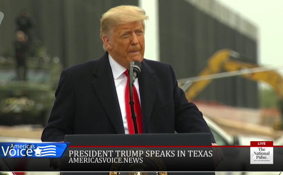 The President speaks in Texas about the border wall and border security.