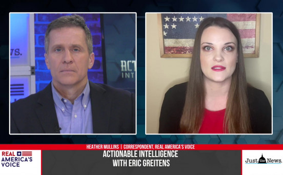 Eric Greitens speaks to Heather Mullins correspondent of Real America's Voice